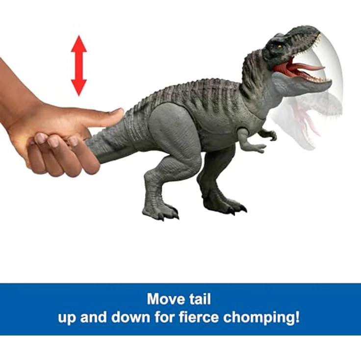 Mattel Jurassic World REBIRTH Feature T.Rex, Tyrannosaurus Rex mit Beißattacke, interaktive App-Anbindung und beweglichem Kopf – Bild 3