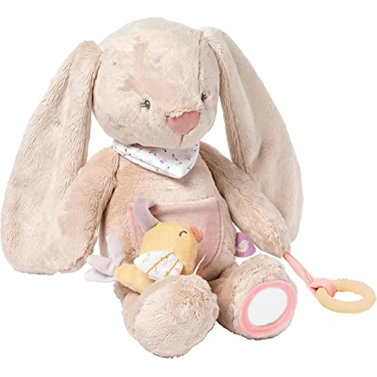 Nattou Aktiv-Kuscheltier Kaninchen Pomme, Aus Polyester, Mit verschiedenen Aktivitäten, Ca. 40 cm, Alice und Pomme, Altrosa - Preisvergleich