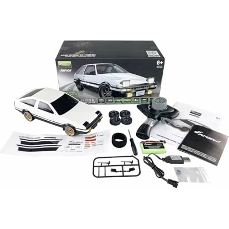 Amewi 21104 AE86 Sprinter Trueno Scale Drift Racing Car 1:18 RTR weiß – Bild 5