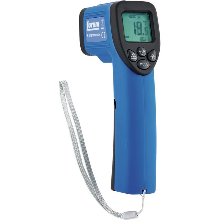 forum® Infrarot-Thermometer, -50 bis 550 Grad C, mit Laserpunkt und Displaybeleuchtung, schnelles Handling und bruchfestes Gehäuse