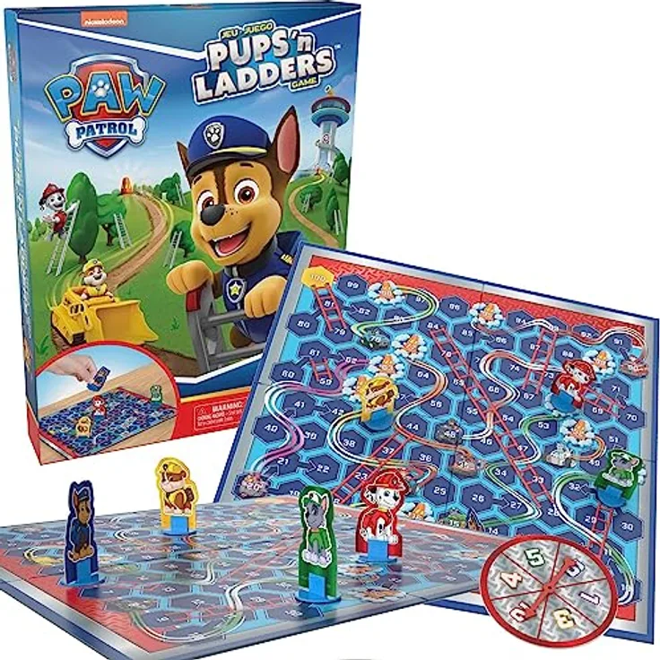 Spin Master Paw Patrol Pups 'n Ladders Puppies Snakes and Ladders Family Social Board Game for Children