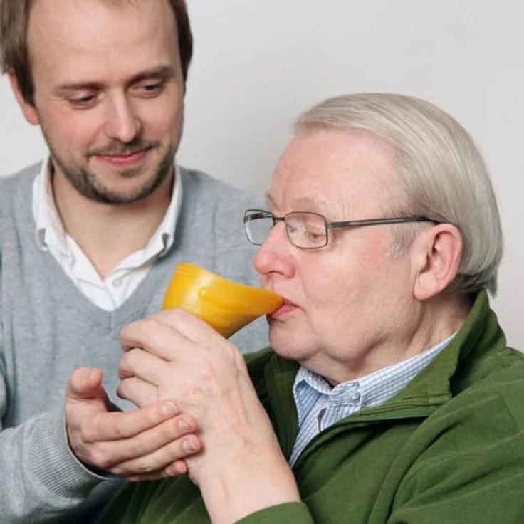 Hoppediz CamoCup Trinklernbecher, schnabelförmig, auslaufsicher, BPA-frei, für Babys und Erwachsene mit sensomotorischen Einschränkungen, Salbei – Bild 4