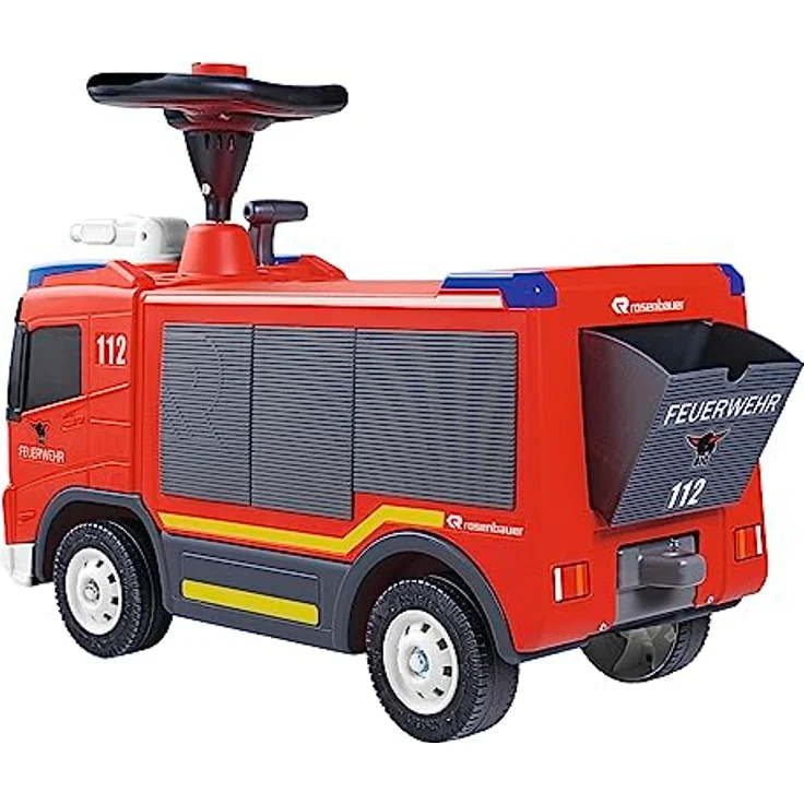 Big Feuerwehr Rutschauto ab 2 Jahre - großes Feuerwehrauto zum Fahren und Spielen mit Hupe und Wasserspritzfunktion (bis 6 Meter), Rutschfahrzeug für Kinder von 2-5 Jahre (max. 50 kg) – Bild 3