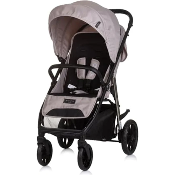 Chipolino Kinderwagen Buggy Insta, klappbar mit Fußabdeckung, 3-fach verstellbarer Rückenlehne, 5-Punkt-Gurtsystem und Federung, grau – Bild 2