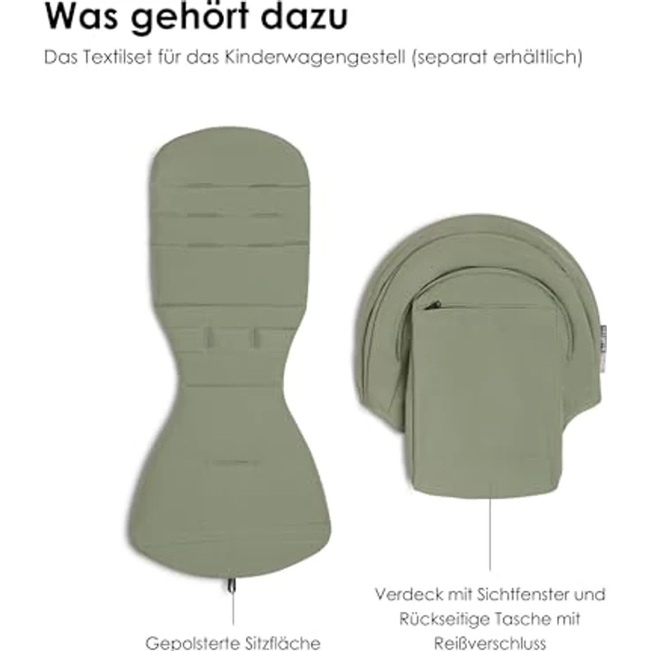 Stokke BABYZEN YOYO Textilset für YOYO+ und YOYO2 Gestell (ohne Gestell) Olive – Bild 2