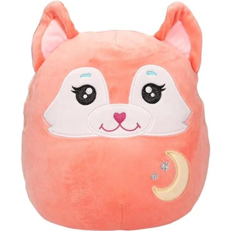 Depesche 13043 Ylvi Swoppies - Kuscheltier Fuchs in Orange, mit Leuchteffekt, Mond und spitzen Ohren, 20 cm