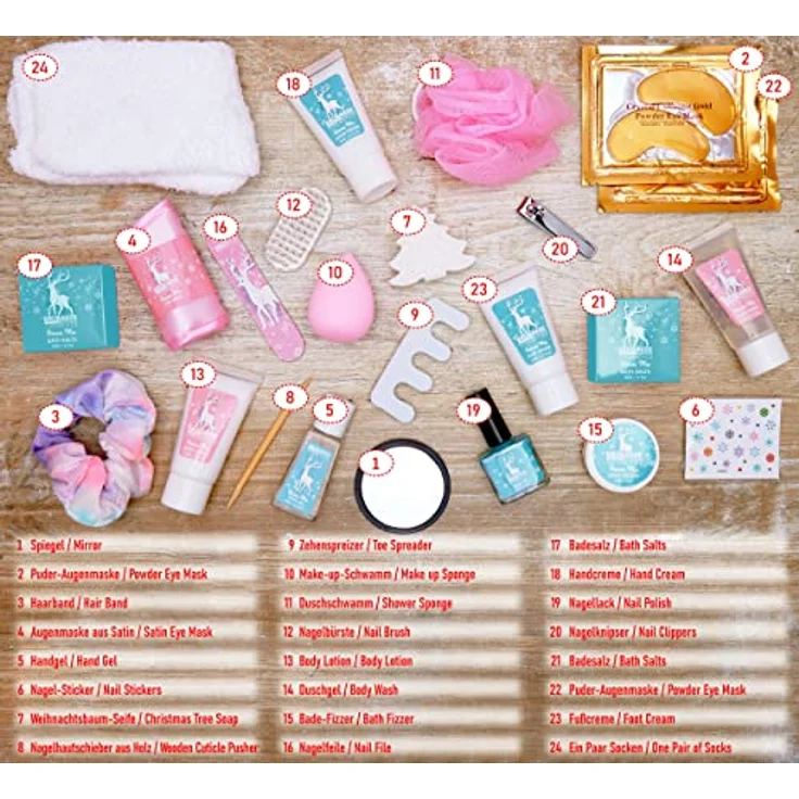 BRUBAKER Adventskalender XXL Beauty Adventskalender 2024 - Mint Blau - 24 x Körperpflege & Spa, Wellness Weihnachtskalender für Frauen und Mädchen – Bild 3