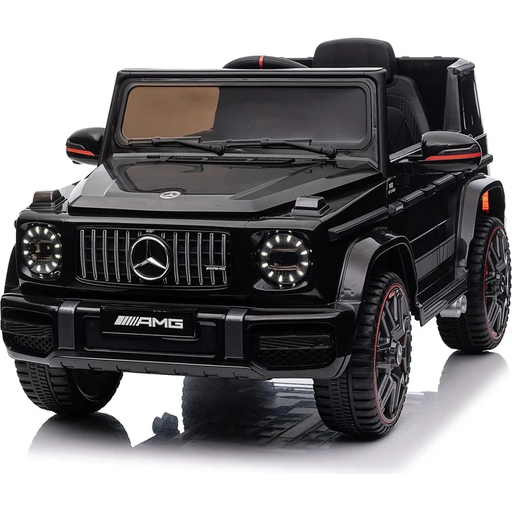 FCH Elektroautos für Kinder Mercedes Benz G63 AMG, 2-türiges Elektrofahrzeug mit 2,4G Fernbedienung und MP3, Schwarz