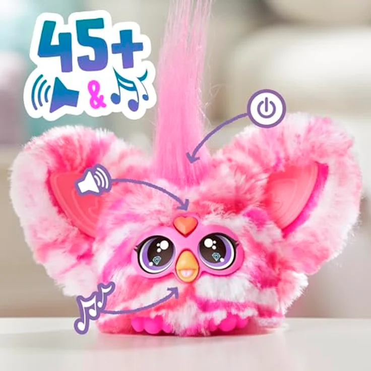 Hasbro Furby Furblets Bub-Lee, interaktives Plüschtier mit K-POP Musik und Schlüsselanhänger, pink-weiß gestreift, für Kinder ab 6 Jahren – Bild 9