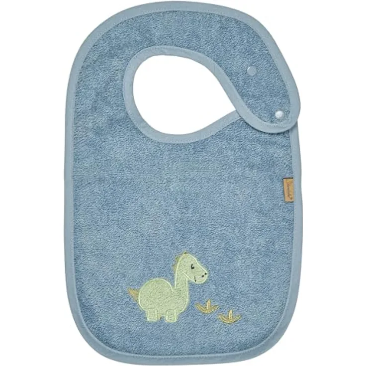 Sterntaler Dino Rexi Lätzchen, Baby-Lätzchen aus saugfähiger Baumwolle mit Druckknopfverschluss, blau