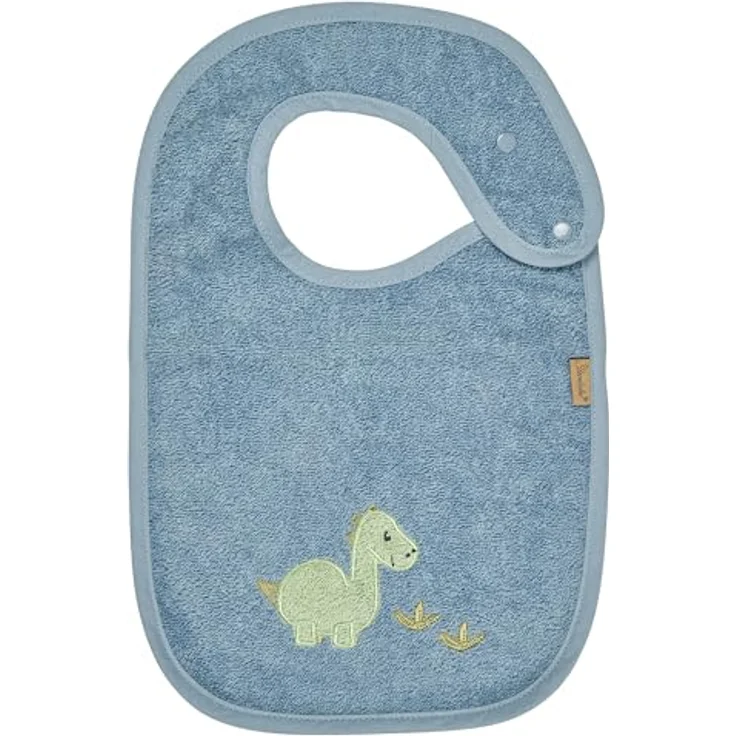 Sterntaler Dino Rexi Lätzchen, Baby-Lätzchen aus saugfähiger Baumwolle mit Druckknopfverschluss, blau – Bild 1