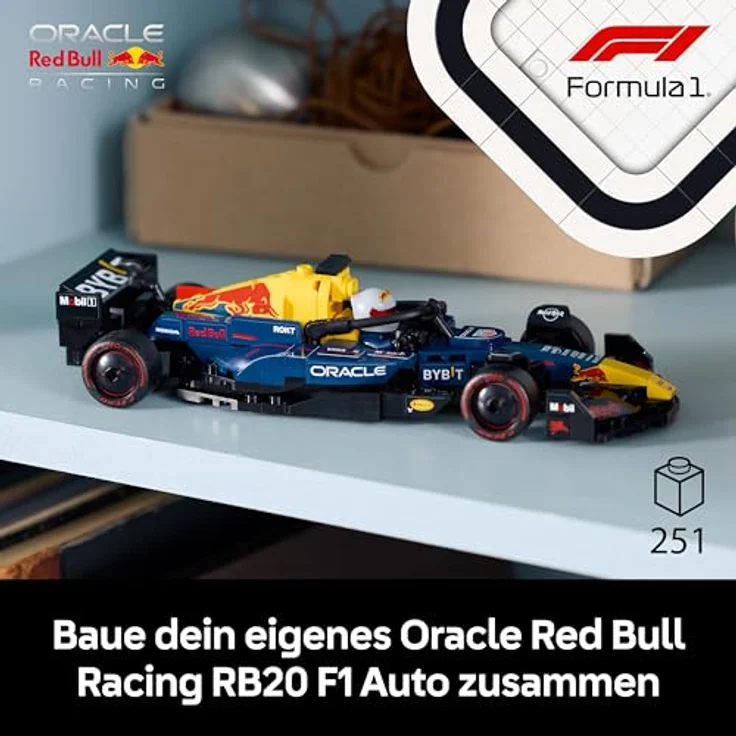 LEGO Speed Champions Oracle Red Bull Racing RB20 F1 Rennauto mit Minifigur des Fahrers, detailgetreues Modellauto für Formel 1 Fans, 77243 – Bild 2