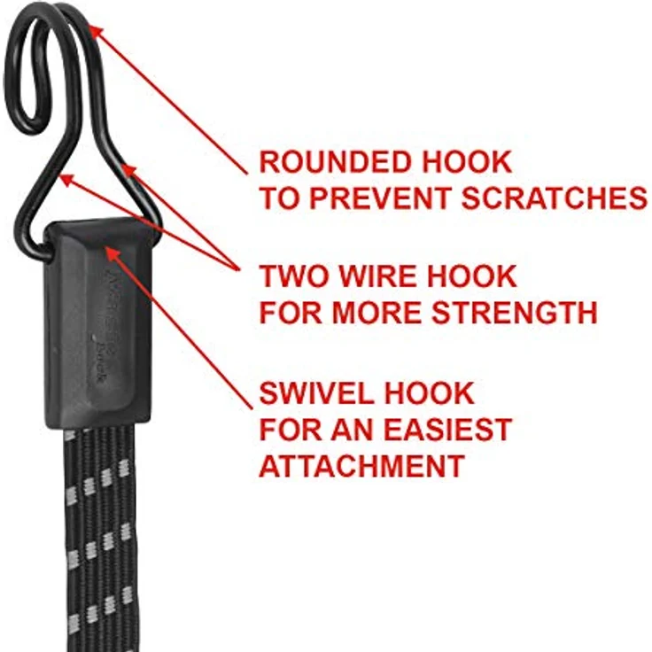 Master Lock 3229EURDAT Flaches Gummi-Spannseil mit Haken [80 cm langes Spannseil] [Reflektierendes Spannseil] [Doppelter Invershaken] - Ideal zum Transportieren, Verpacken und Sichern von Lasten – Bild 5