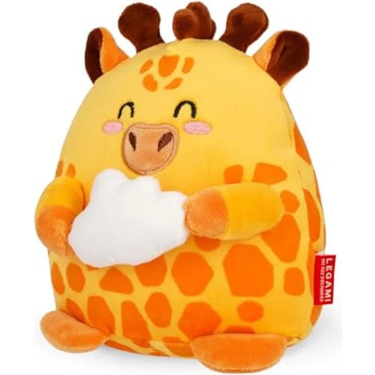 Legami Super Soft Plush Mini Giraffe, plüschiges Kuscheltier mit personalisierbarer ID Karte, steht allein, 14x15x12 cm, gelb – Bild 2