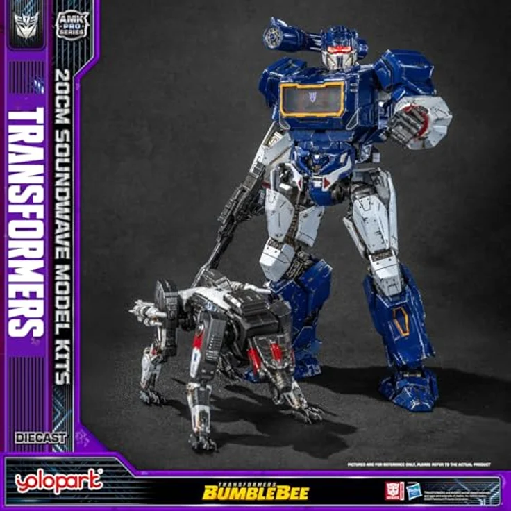 YOLOPARK Transformers: AMK PRO Soundwave & Ravage Actionfigur, 20 cm, inklusive LED-Beleuchtung und umfangreichen Waffen & Zubehör – Bild 1