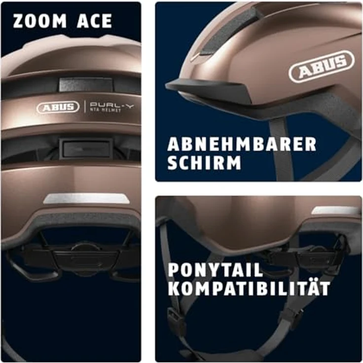 ABUS Fahrradhelm PURL-Y – NTA-Schutzhelm für E-Bike und S-Pedelec – Braun, Größe M – Bild 3