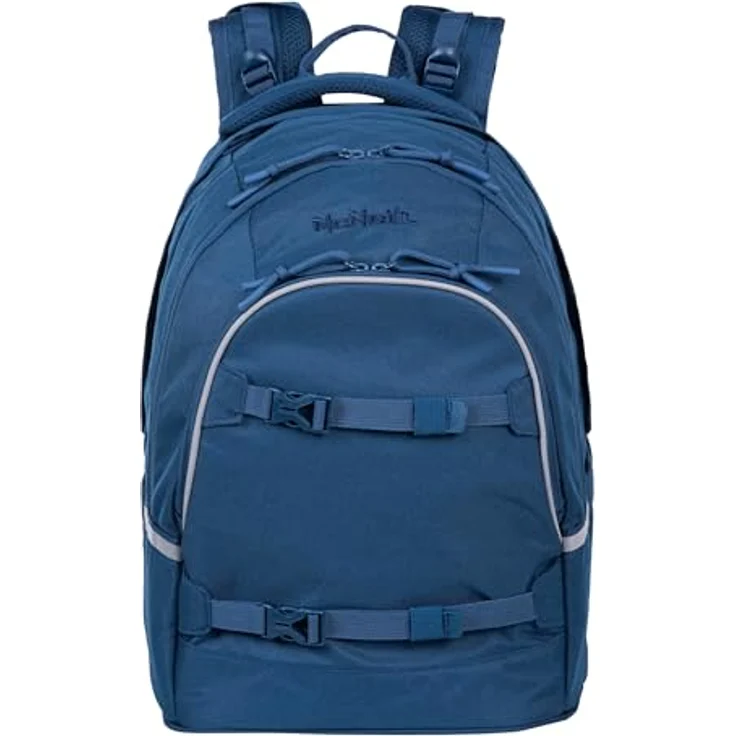 McNeill Schulrucksack MILO, blauer Schulranzen mit gepolsterten Rückriemen, Air-Flow-System und Organizer-Fächern – Bild 2
