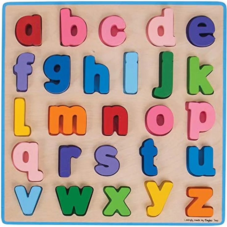 Bigjigs Toys Klobiges ABC-Puzzle (Kleinbuchstaben), pädagogisches Holzspielzeug für Kinder ab 18 Monaten, 26 Teile, 280mm breites Design – Bild 1