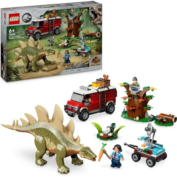 LEGO Jurassic World Dinosaurier-Missionen: Entdeckung des Stegosaurus, Abenteuer-Spielset für Jungen und Mädchen ab 6 Jahren, Geschenk für Fans von Ben und Sammy 76965, inklusive Spielzeug-Stegosaurus und Geländewagen - Preisvergleich – Bild 1