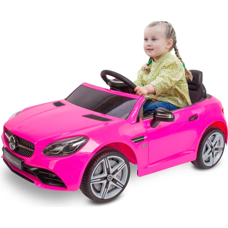 Sun Baby Kinder Elektroauto Mercedes Benz SLC300, 2x30W Motor, MP3-Spieler, rosa, für Kinder ab 3 Jahren