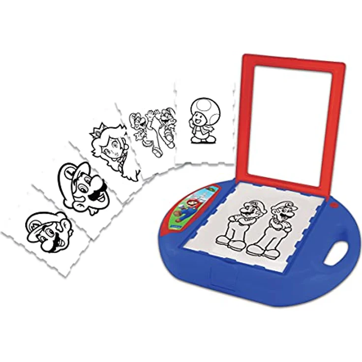 Lexibook Super Mario Zeichenprojektor, kreatives Set mit 10 Vorlagen und 4 Stempeln, tragbar – Bild 3