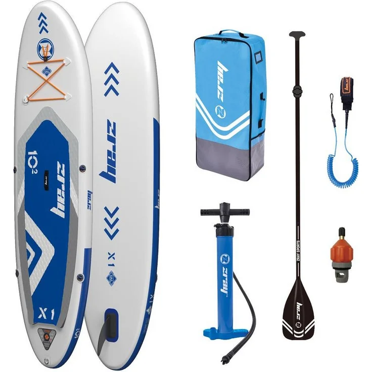 zray Inflatable SUP-Board X1 Premium Stand Up Paddle Komplettset 310x81x15 cm, Allround, bis 140kg, Blau – Bild 1