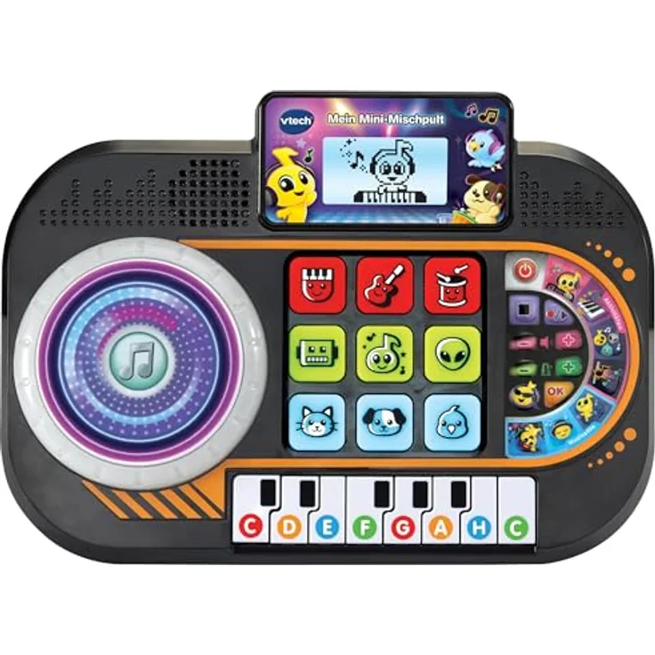 VTech Mein Mini-Mischpult Interaktives DJ-Pult mit Lichteffekten und Turntable für Kinder von 3-7 Jahren