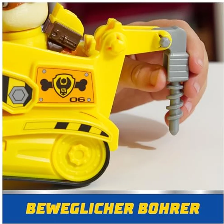 Spin Master PAW Patrol Spielzeug-Auto Rubble, Baufahrzeug mit beweglichem Bohrer und Schaufel, aus recyceltem Material, ca. 13 cm lang – Bild 7