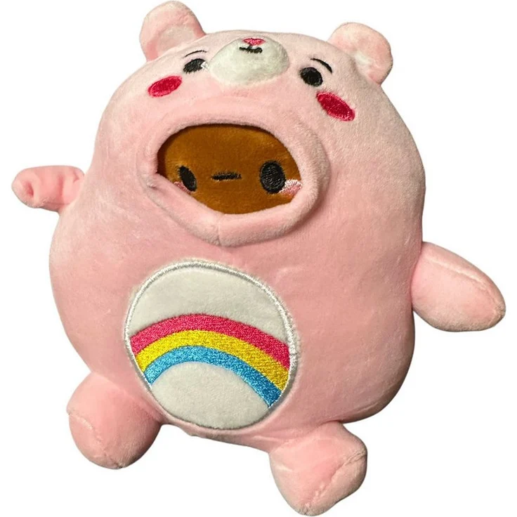Kawaii Glücksbärchi Kuscheltier 17 cm Plüsch Hurra Bärchi rosa, weiches Material, Handwäsche geeignet, 100% Polyester