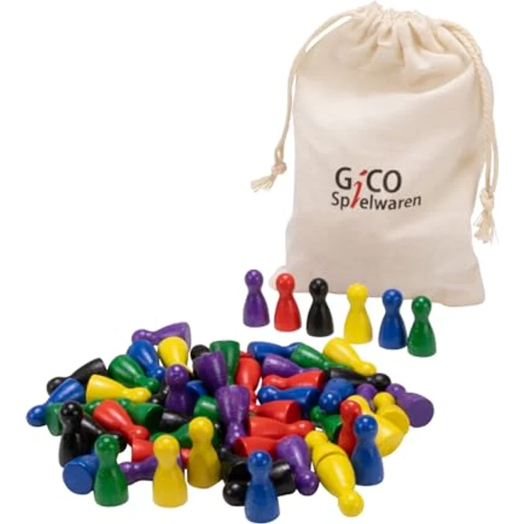 GICO 60 Halmakegel 24x12 aus Holz,Set bunt Sortiert - 6 Farben -2132 – Bild 2