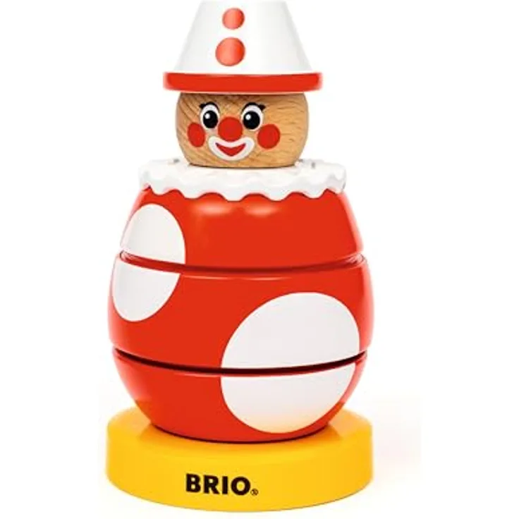 BRIO® Greifling Drück- & Dreh-Clown, FSC®-geschütztes Holzspielzeug zur Förderung der Feinmotorik