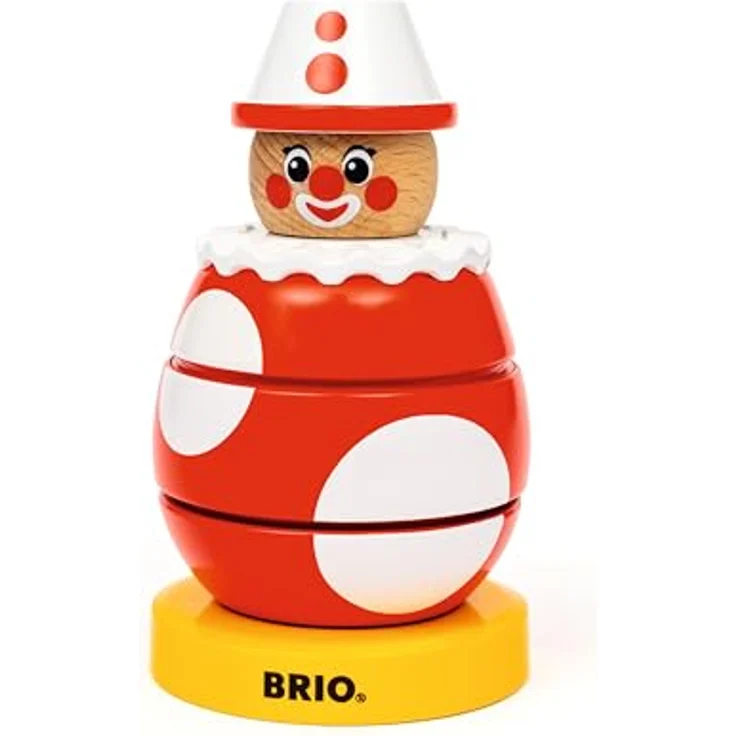 BRIO® Greifling Drück- & Dreh-Clown, FSC®-geschütztes Holzspielzeug zur Förderung der Feinmotorik – Bild 1