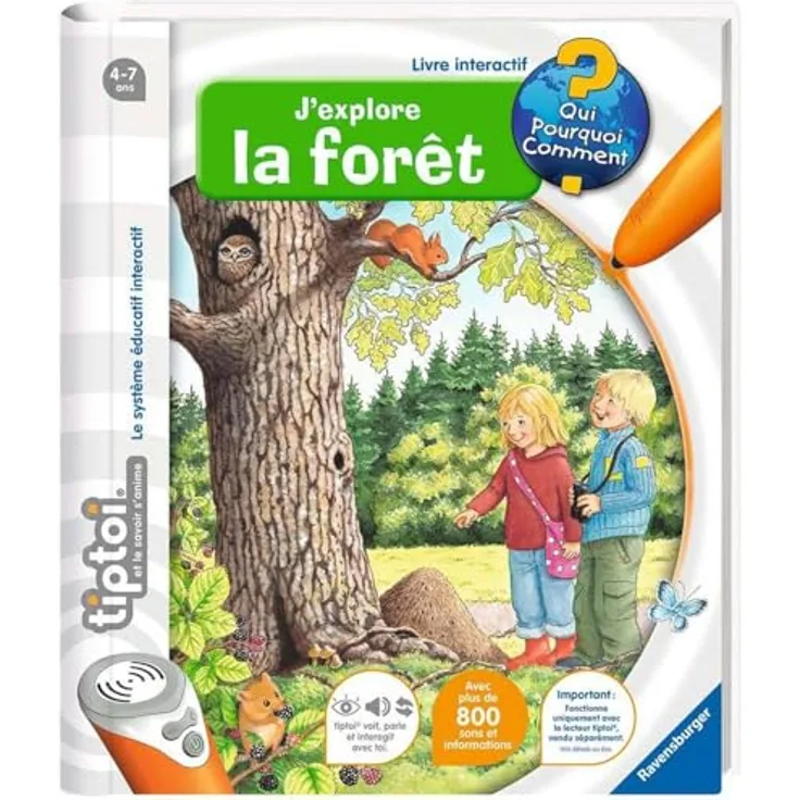 tiptoi Ich erforsche den Wald (Französisch), interaktives Lernspiel ab 4 Jahren mit über 800 Geräuschen und Informationen