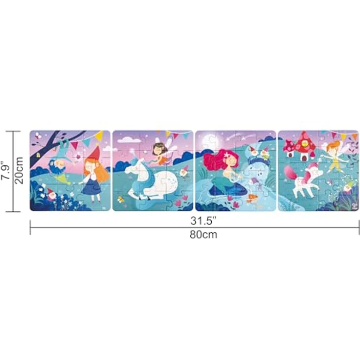 Hape E1640 Puzzle, Mehrfarbig - Multi-Pack-Puzzle mit 4 verschiedenen Teileanzahlen und Erzählplättchen – Bild 3