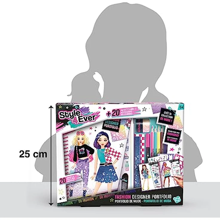 Canal Toys Kreativset Style 4 Ever, Fashion Designer Set mit Stoffen, Schablonen und Stiften – Bild 10