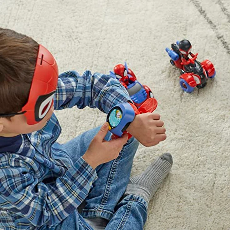 Spidey and his Amazing Friends Spidey Superbox, Rollenspiel-Fahrzeug-Set mit 2 Figuren, Spidey-Maske und Transmitter-Armband, exklusiv bei Amazon – Bild 3