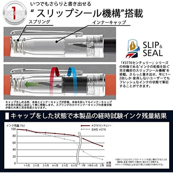 Platinum Proycon Deep Sea, Tintenroller mit ergonomischem Design und Slip & Seal Mechanismus, M, blau – Bild 4