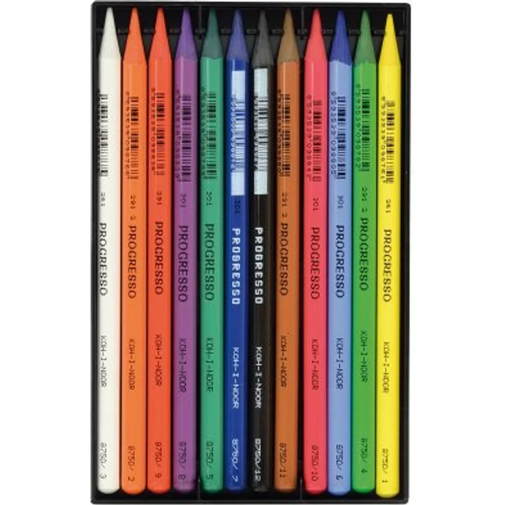 KOH-I-NOOR Progresso Buntstifte-Set, holzfrei, 12 Stück, hohe Farbintensität, 7,1 mm Mine für Detail- und Flächengestaltung – Bild 2