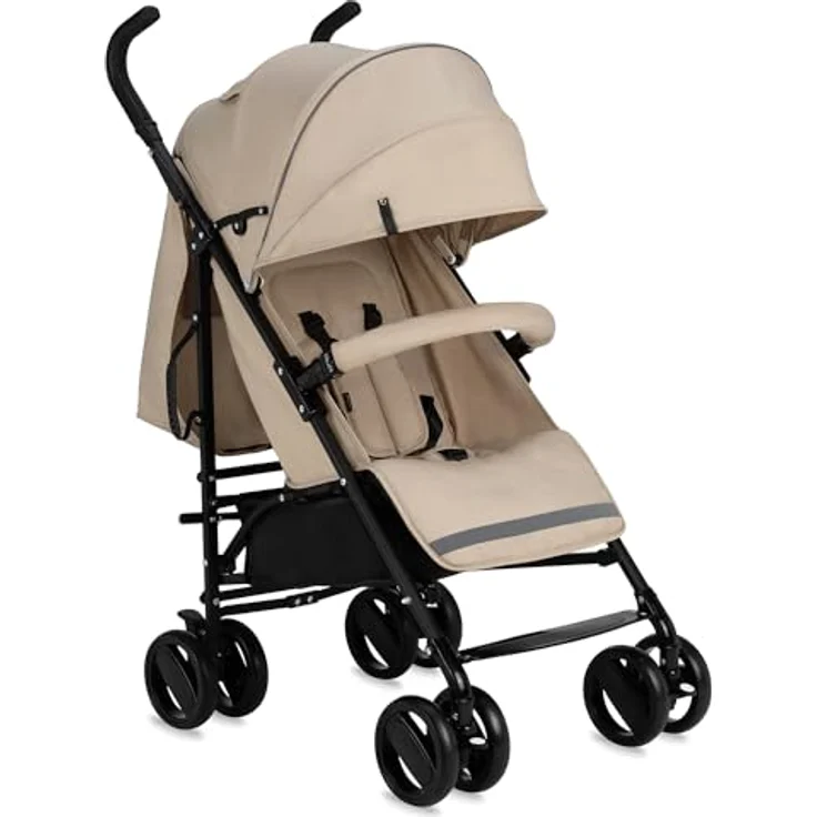 MoMi AKIRA Kinderbuggy Kinderwagen, 6 Monate (bis 15 kg), verstellbarer 5-Punkt-Sicherheitsgurt, Babytasche, Einkaufskorb, Regen- und Insektenschutz, leicht und wendig, grau – Bild 1