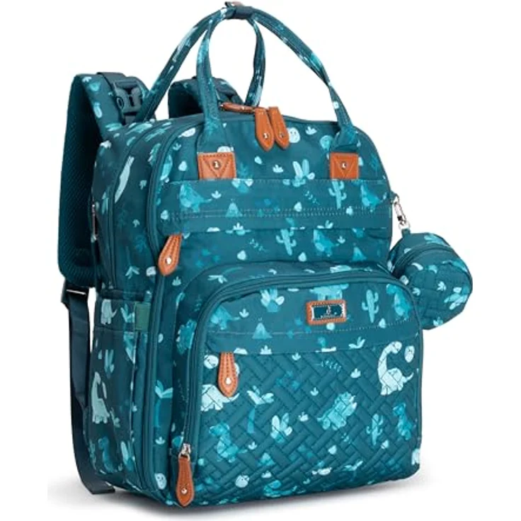BabbleRoo Wickeltasche Rucksack, Wasserabweisend mit 17 Taschen, 26L Kapazität, inkl. Wickelauflage und abnehmbarem Schnullerhalter, für Mama & Papa – Bild 1