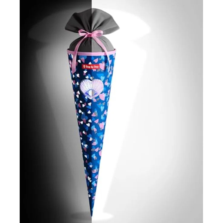 Step by Step Schultüte, eingenähtes Bändchen, 5 Liter Volumen, recyceltes Material, farbenfrohe All-over-Prints – Bild 2