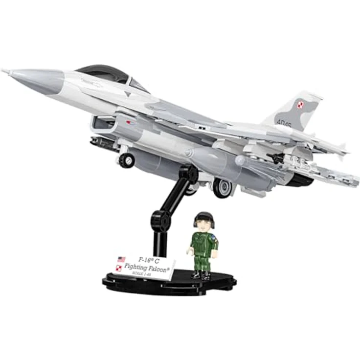 Cobi F-16C FIGHTING FALCON, Modellbausatz mit 463 Klemmbausteinen, Maßstab 1:48, offiziell lizenziert von Lockheed Martin, Sortiment mit realistischeren Bewaffnungen in hellem Farbschema – Bild 9