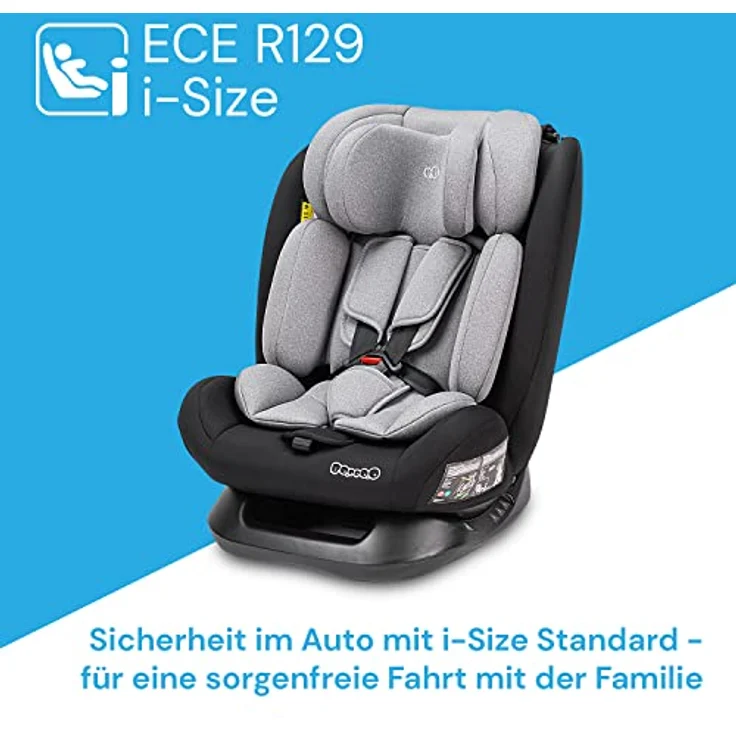 BooBoo Autokindersitz Safety London, Reboarder Kindersitz von 40 bis 150 cm, ohne Isofix, in blau – Bild 5