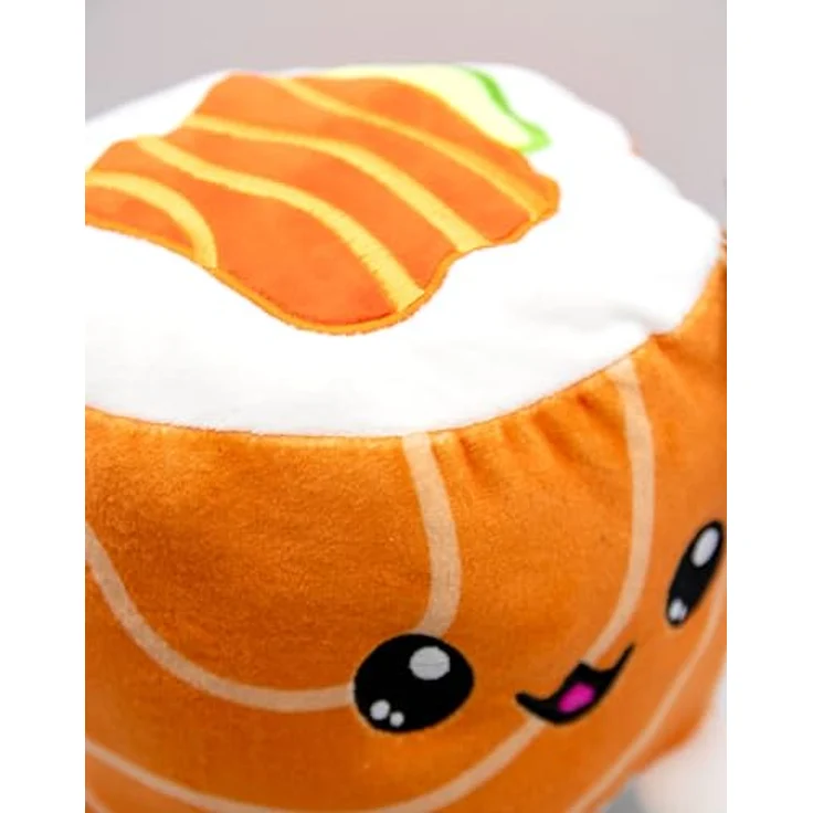 Joy Toy - Plushi Uramaki mit Lachs (gestickt) Plüsch - Größe 20x20x15 cm - Kuscheltier in echtheitsgetreuer Größe  – Bild 4