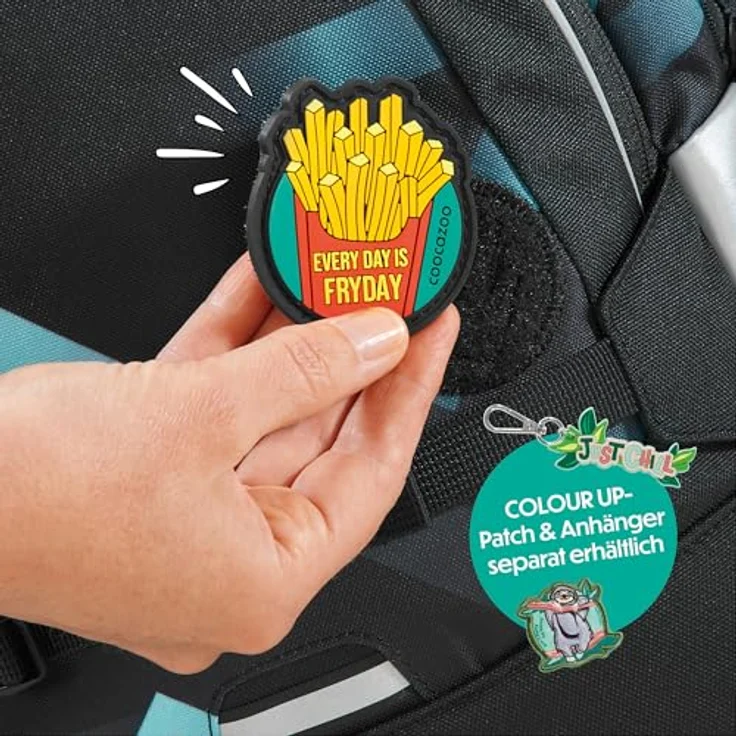 coocazoo Coocazoo MATE, Schulrucksack mit Ergonomischen Schulterträgern, 4 Fächern und Wasserabweisenden Reißverschlüssen, Laser Lights – Bild 7