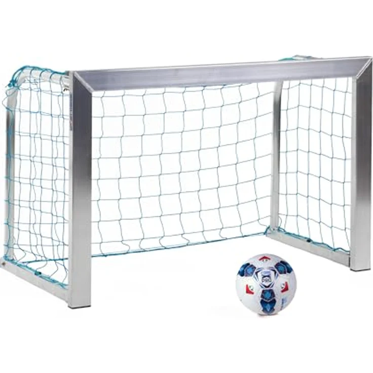 Sport-Thieme Mini-Fußballtor Training | Aluminium-Tor mit Polypropylen-Netz | Inkl. Bodenbefestigung | Flexibel positionierbar | 80x40 mm Bodenrahmen | Rundrohr Netzbügel | Anklappbar