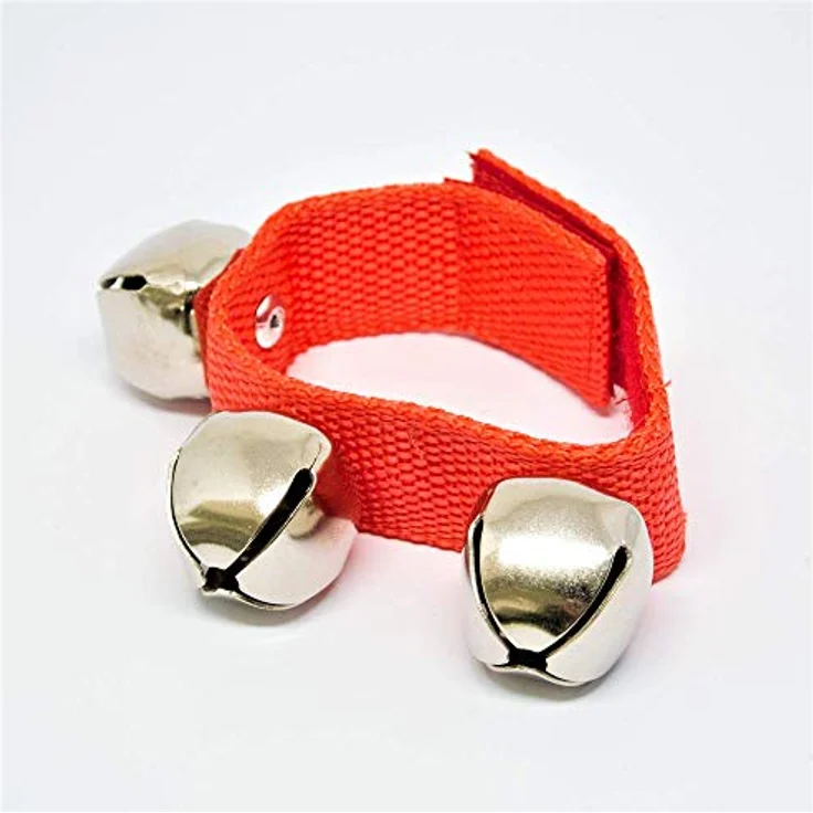 Nino Nino961R Wrist Bells, Rhythmusinstrument mit nylonband und 3 Stahlschellen, rot – Bild 3