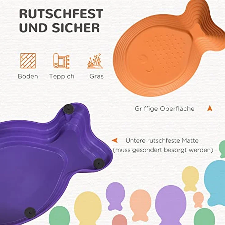 Outsunny Stapelspielzeug Balance-Steine 11-tlg, belastbar bis 100 kg, Rutschfest, Mehrfarbig – Bild 6