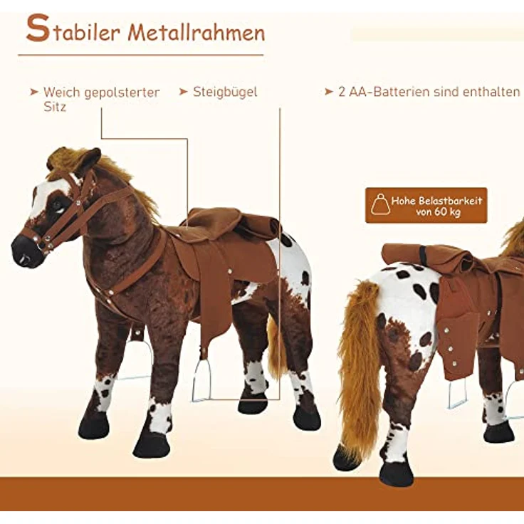 Kinder Reitpferd braun (Farbe: braun) – Bild 6