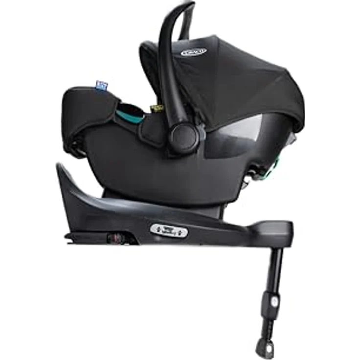 Graco SnugLite Babyschale, Midnight, mit Isofix-Basis, 360° drehbar, ab Geburt bis 13 kg, Safety Surround™ Seitenaufprallschutz – Bild 1